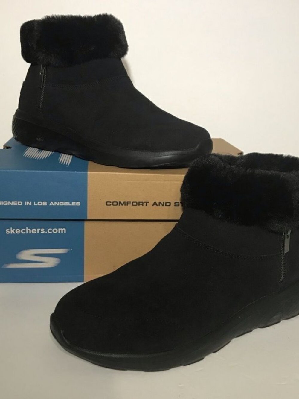 Skechers On-The-Go Enchanted Faux Fur Ankle Boots